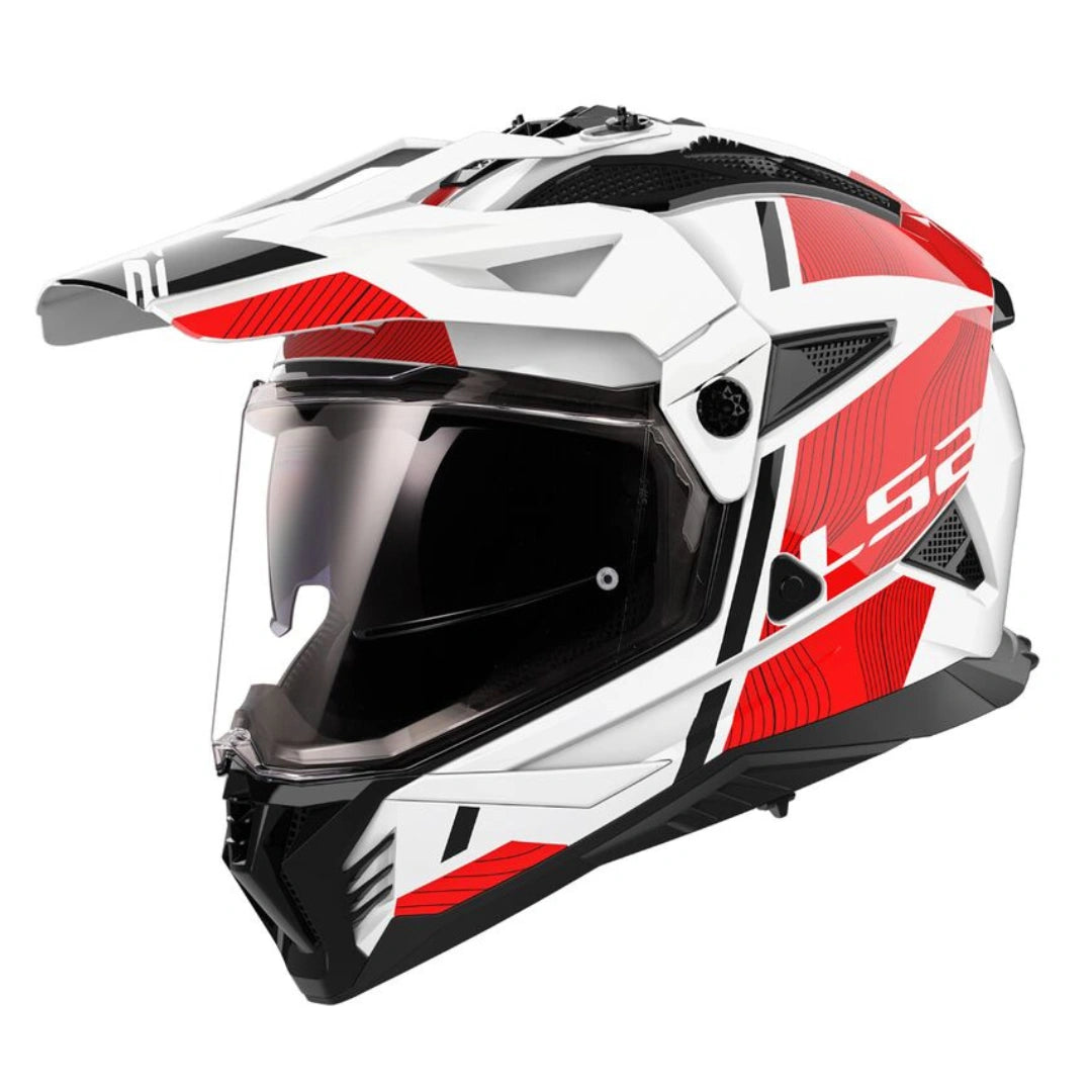 LS2 MX436 PIONEER II HILL WHITE RED – BikeFormers