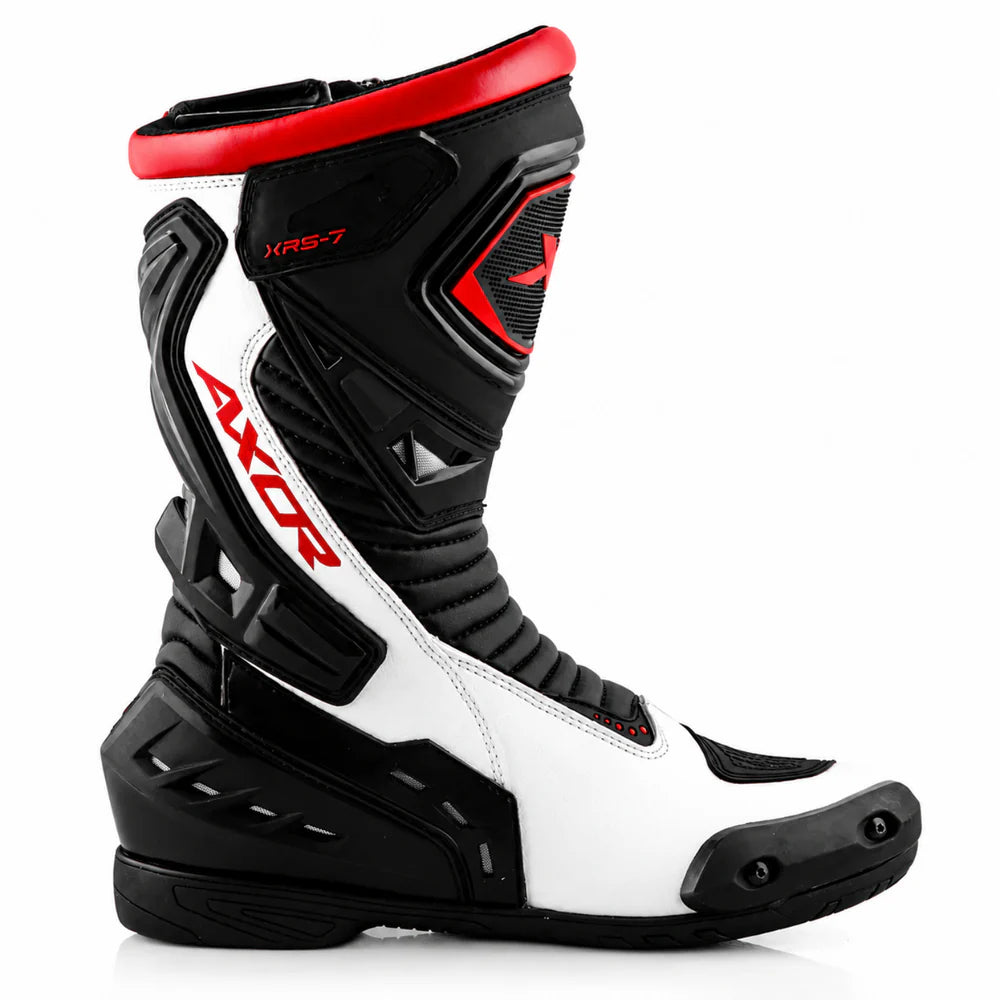 AXOR SLIP STREAM PRO RIDING BOOTS- BLACK/WHITE/RED
