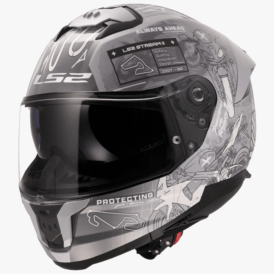 LS2 FF320 STREAM II GP GLOSS GREY GRAY – BikeFormers