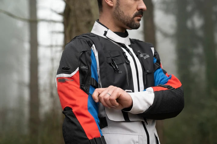LS2 BREAKOUT MAN JACKET GREY-BLUE-RED (AA CERTIFIED)