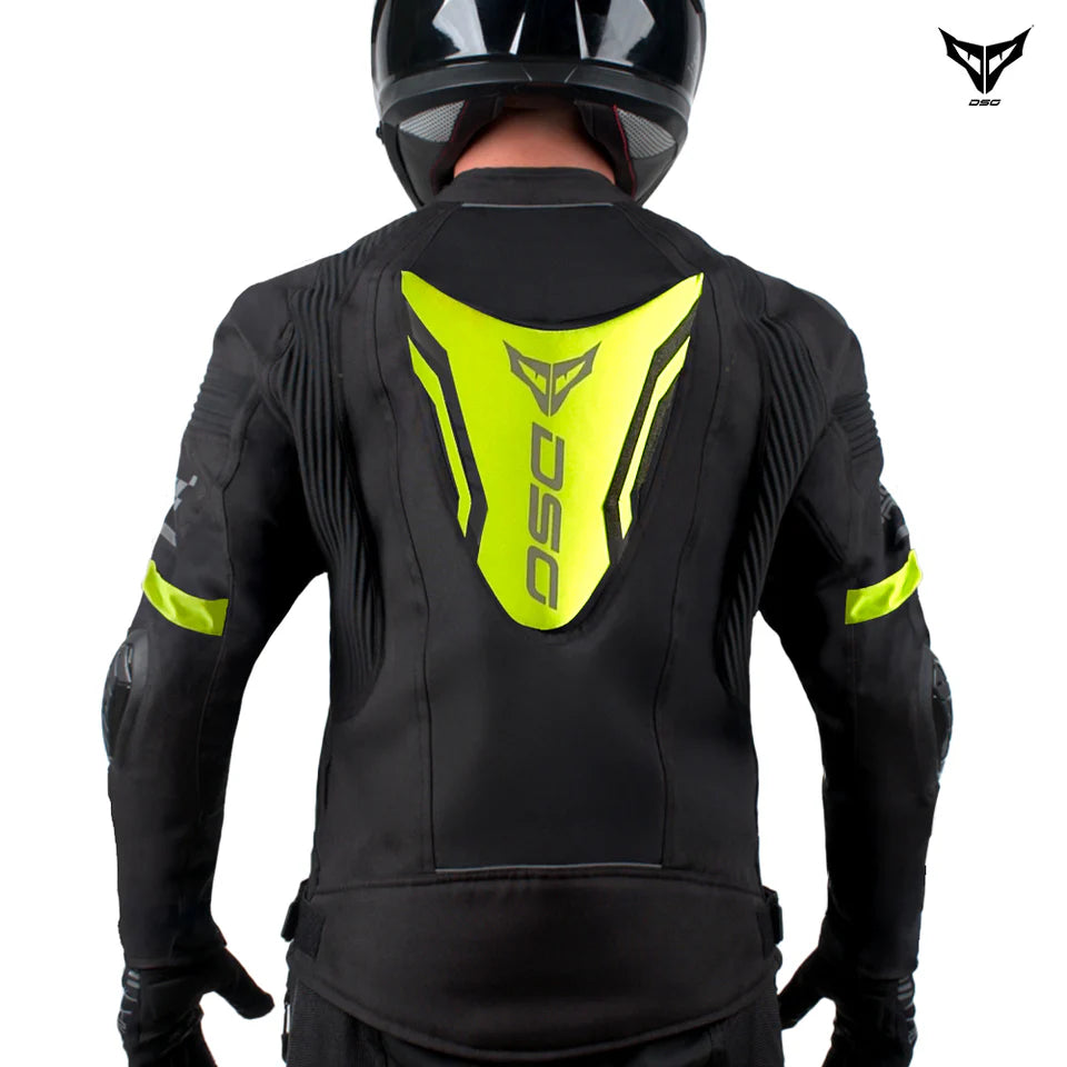 DSG RACE PRO V3 BLACK YELLOW FLUO RIDING JACKET