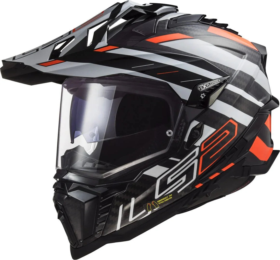 LS2 MX701 CARBON EXPLORER EDGE BLACK FLUO ORANGE – BikeFormers
