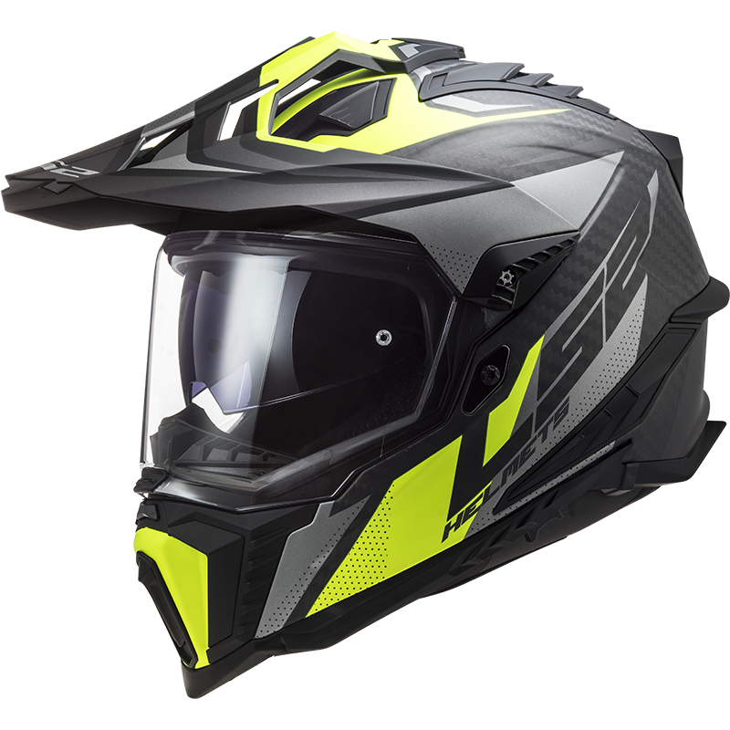 LS2 MX701 CARBON EXPLORER FOCUS M. TITANIUM H-V YELLOW – BikeFormers
