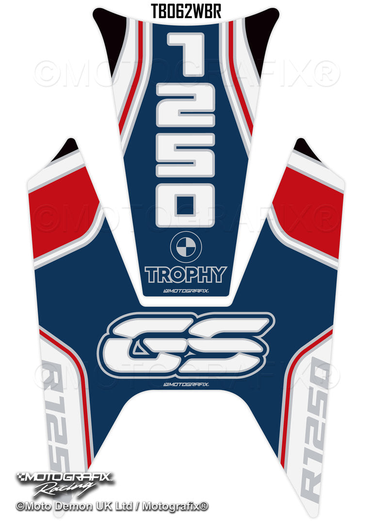 MOTOGRAFIX BMW R1250GS TROPHY 2022-2023 MOTORCYCLE TANK PAD PROTECTOR 3D GEL – TB062WBR