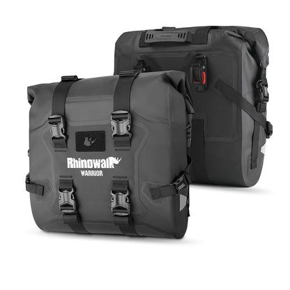 RHINOWALK WARRIOR SERIES 24L(Each) WATERPROOF MOTORCYCLE SIDE BAGS-BLACK