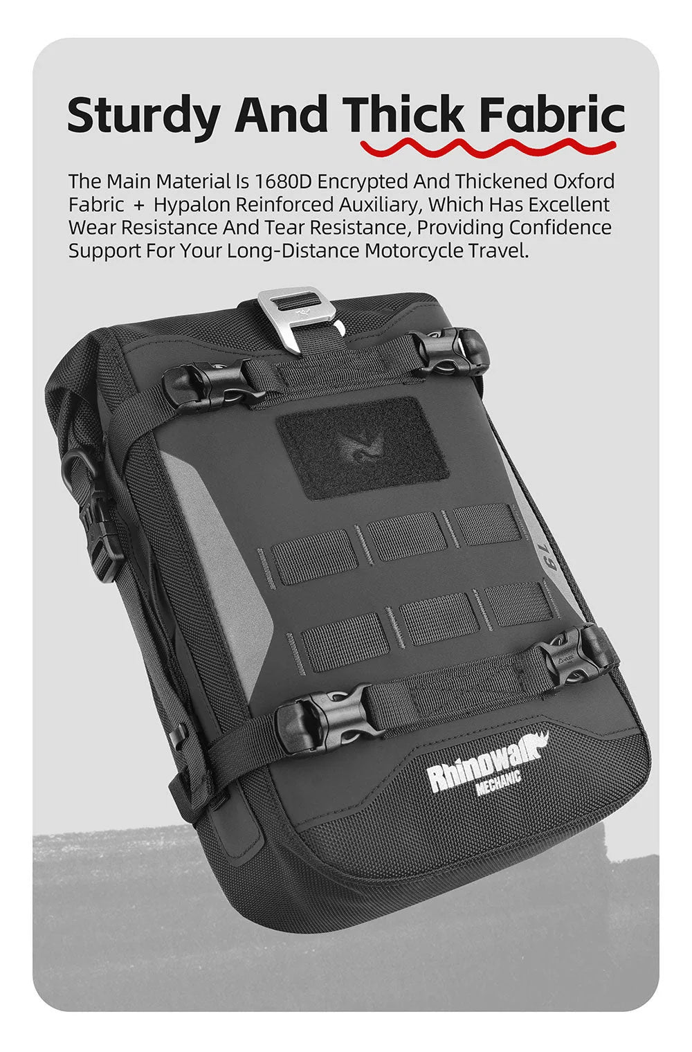 RHINOWALK MECHANIC SERIES 6L CRASH BAR BAG WITH WATERPROOF LINER
