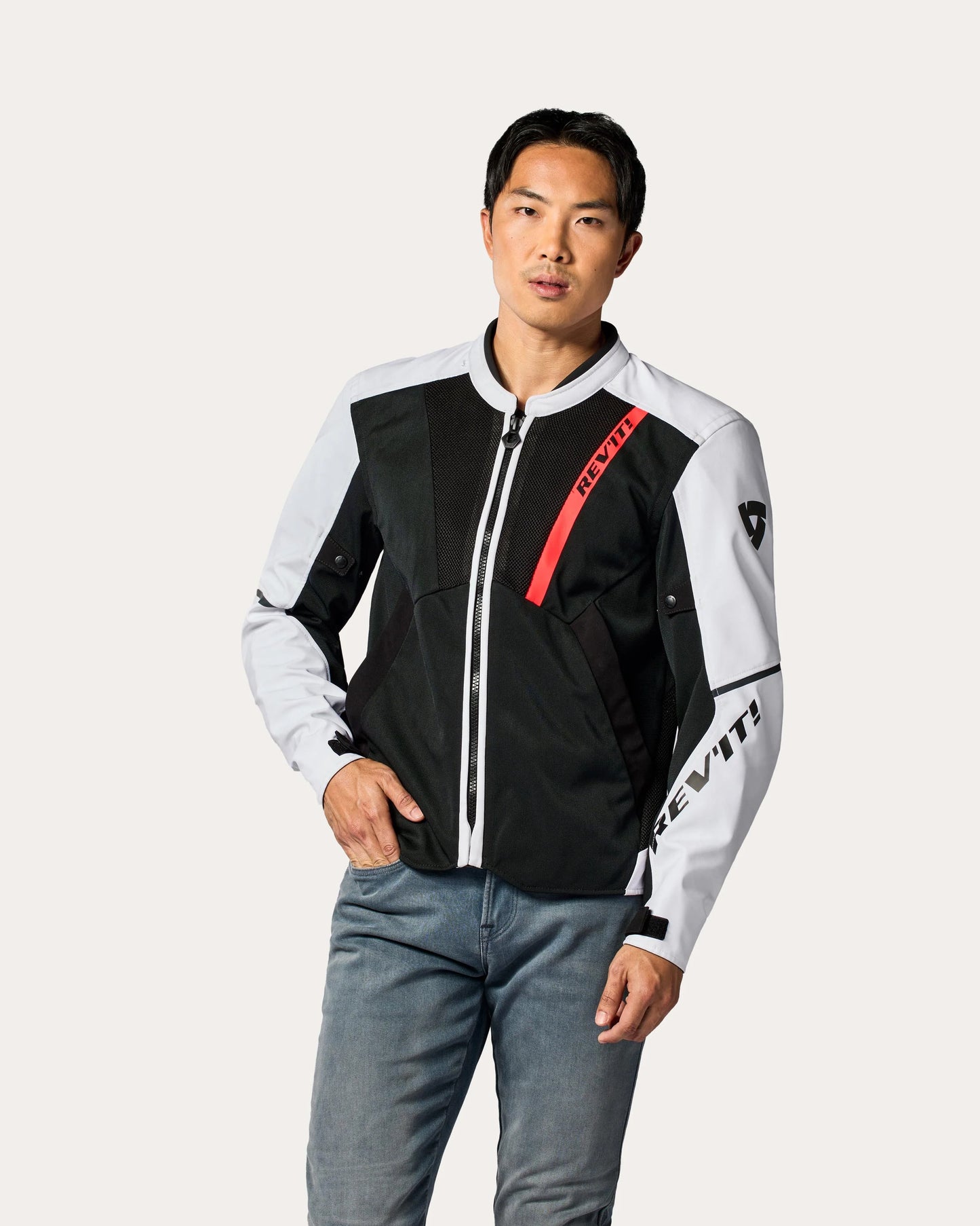 REV'IT GT-R 4 AIR JACKET BLACK WHITE