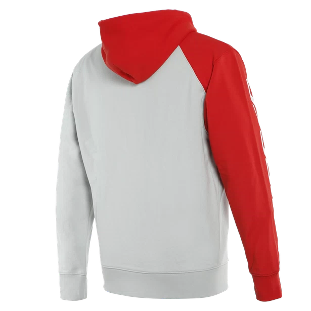 DAINESE PADDOCK FULL-ZIP HOODIE GLACIER-GRAY/LAVA-RED/BLACK