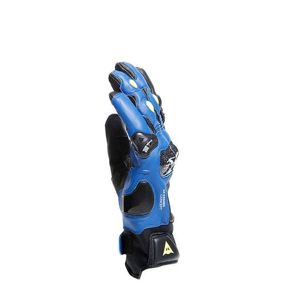 DAINESE CARBON 4 SHORT LEATHER GLOVES - RACING-BLUE / BLACK / FLUO-YELLOW