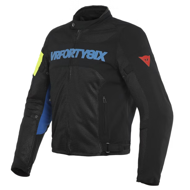 DAINESE VR46 GRID AIR TEX JACKET BLACK/PRINCESS-BLUE/FLUO-YELLOW