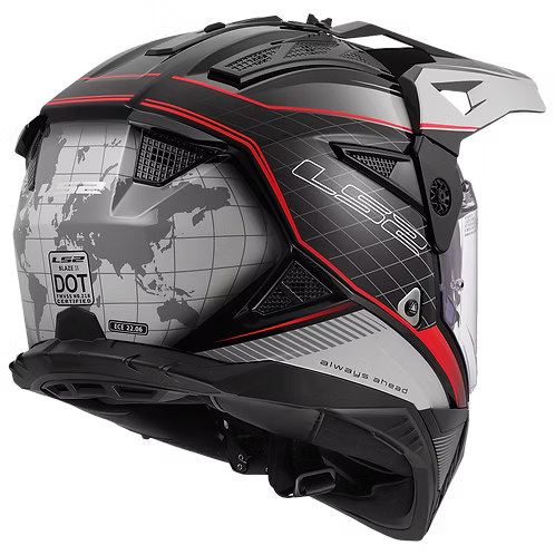 LS2 MX436 PIONEER II 100th MERIDIAN GLOSS BLACK GREY RED
