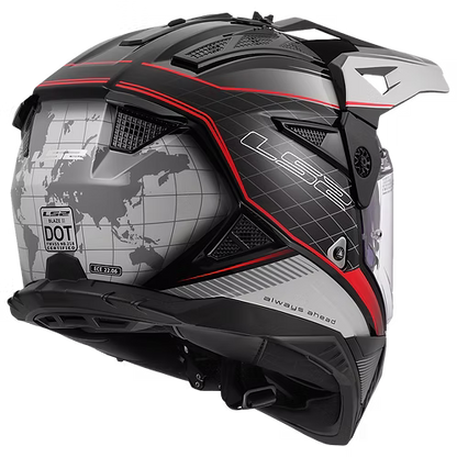 LS2 MX436 PIONEER II 100th MERIDIAN GLOSS BLACK GREY RED