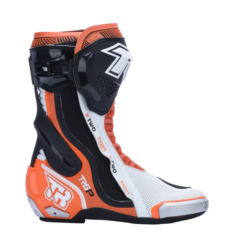 TIGER RACING XTWO RACING BOOTS - ORANGE BLACK