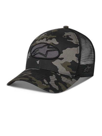 ALPINESTARS OBLIQUE CAMO TRUCKER HAT-BLACK-CAMO BLACK