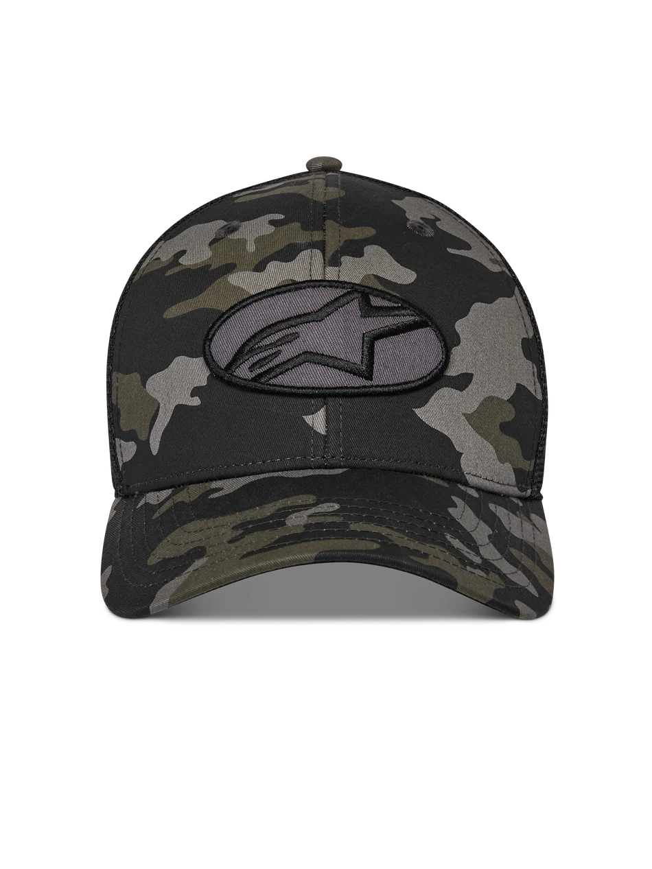 ALPINESTARS OBLIQUE CAMO TRUCKER HAT-BLACK-CAMO BLACK