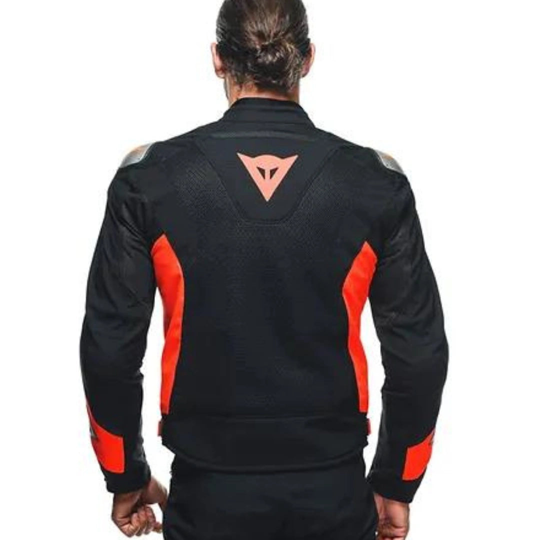 DAINESE ENERGYCA AIR TEX JACKET-BLACK/FLURO-RED