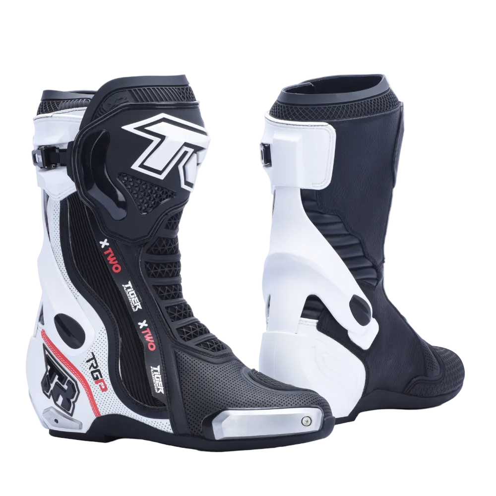 TIGER RACING XTWO RACING BOOTS -BLACK WHITE