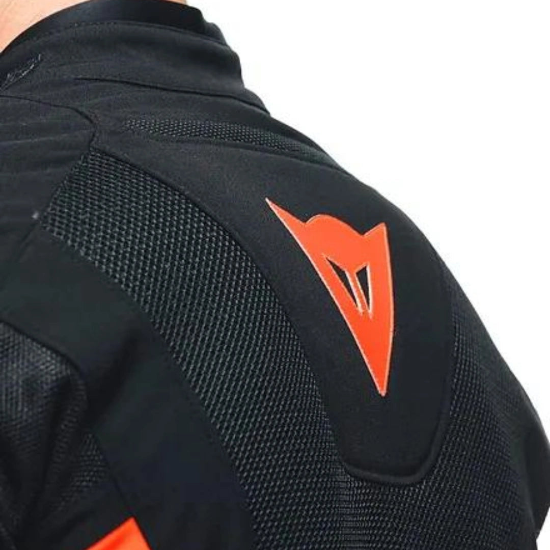 DAINESE ENERGYCA AIR TEX JACKET-BLACK/FLURO-RED