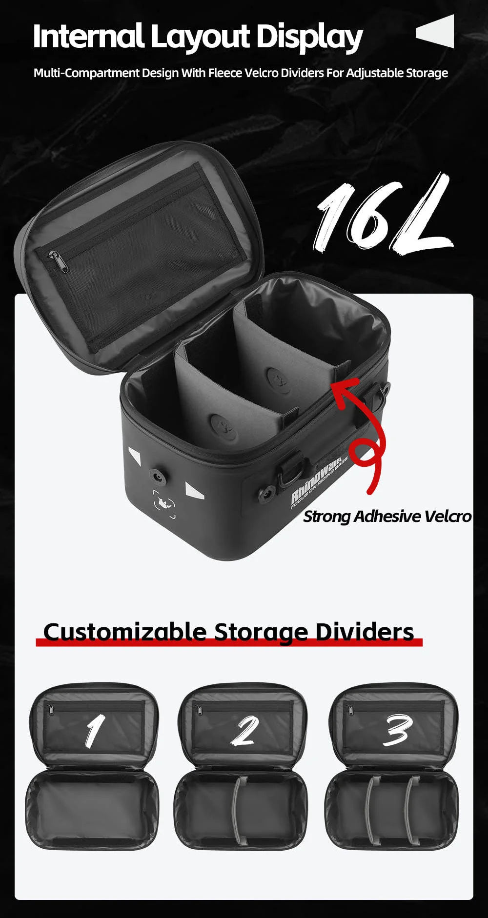 RHINOWALK WATERROOF SIDE CASE EXPANSION BAG 16L