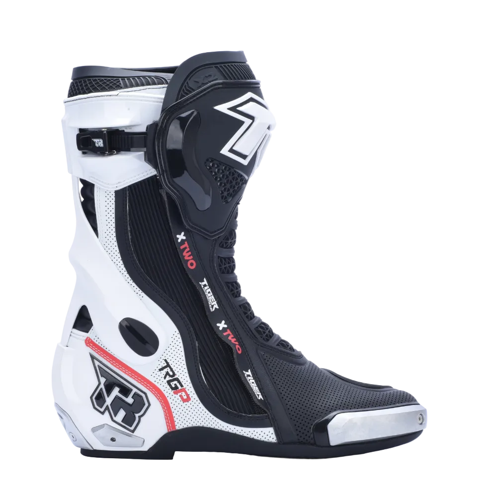 TIGER RACING XTWO RACING BOOTS -BLACK WHITE