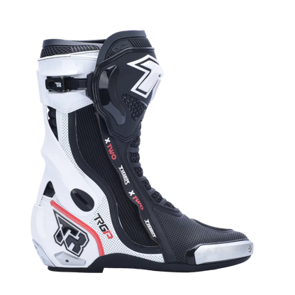 TIGER RACING XTWO RACING BOOTS -BLACK WHITE