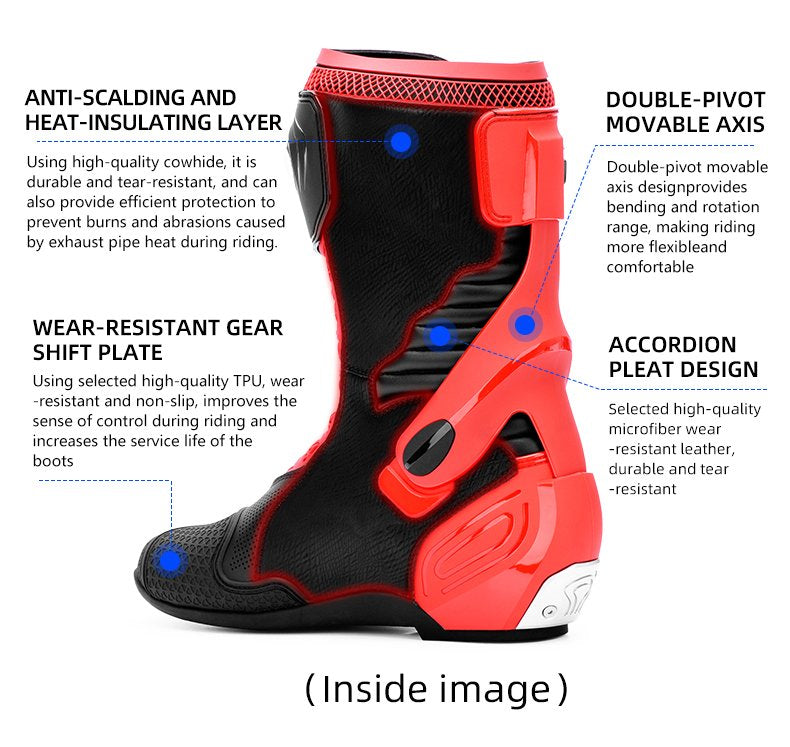 TIGER RACING XTWO RACING BOOTS -BLACK WHITE