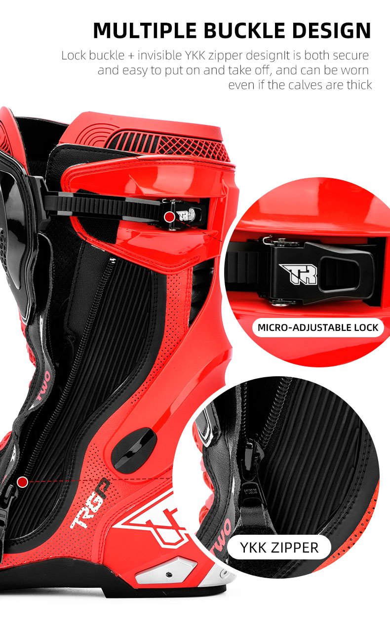 TIGER RACING XTWO RACING BOOTS -BLACK WHITE