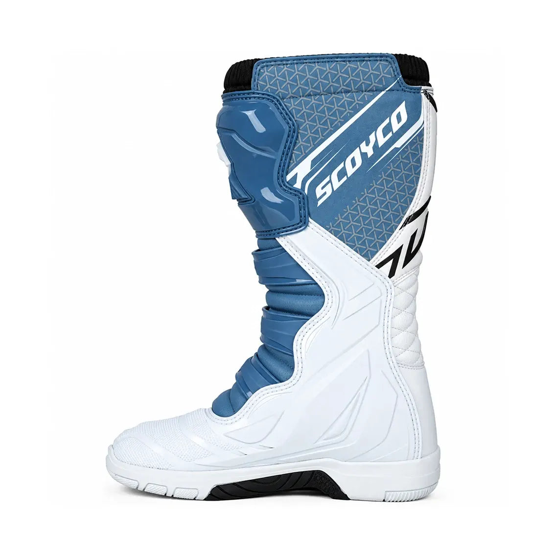 SCOYCO MBM009 ALL-WEATHER MOTORCYCLE BOOTS WHITE/GREY