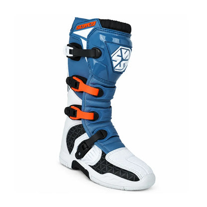 SCOYCO MBM009 ALL-WEATHER MOTORCYCLE BOOTS WHITE/GREY