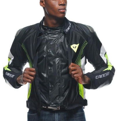 DAINESE SUPER RIDER 2 ABSOLUTESHELL JACKET BLACK/WHITE/FLUO-YELLOW