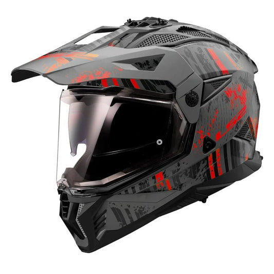 LS2 MX436 PIONEER II CRAZY  BLACK RED