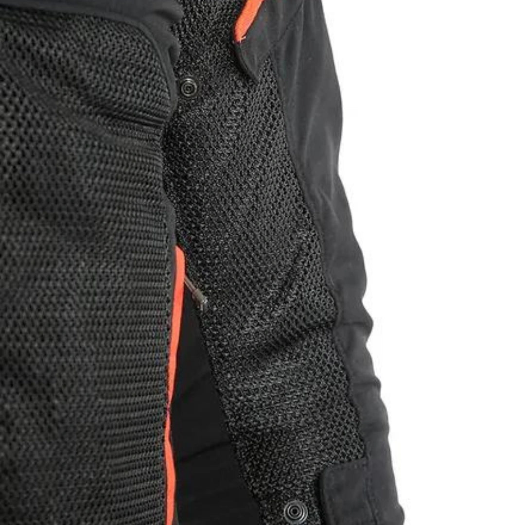 DAINESE AIR FRAME D1 TEX JACKET-BLACK/WHITE/FLUO-RED