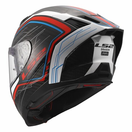 LS2 FF807 DRAGON SUBIC GLOSS WHITE BLUE RED CARBON