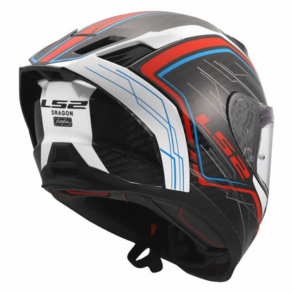 LS2 FF807 DRAGON SUBIC GLOSS WHITE BLUE RED CARBON