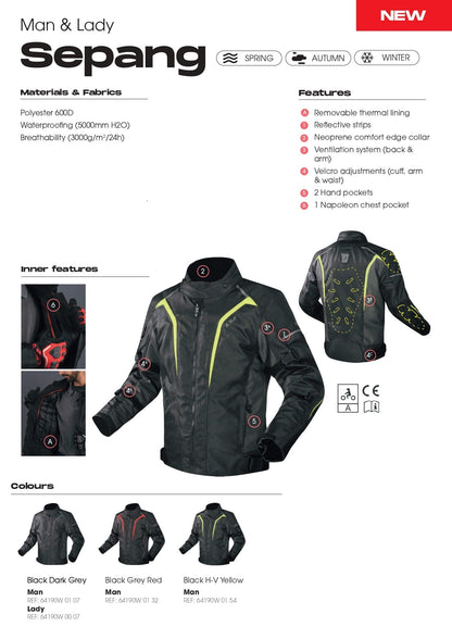 LS2 SEPANG BLACK FLUO-YELLOW JACKET