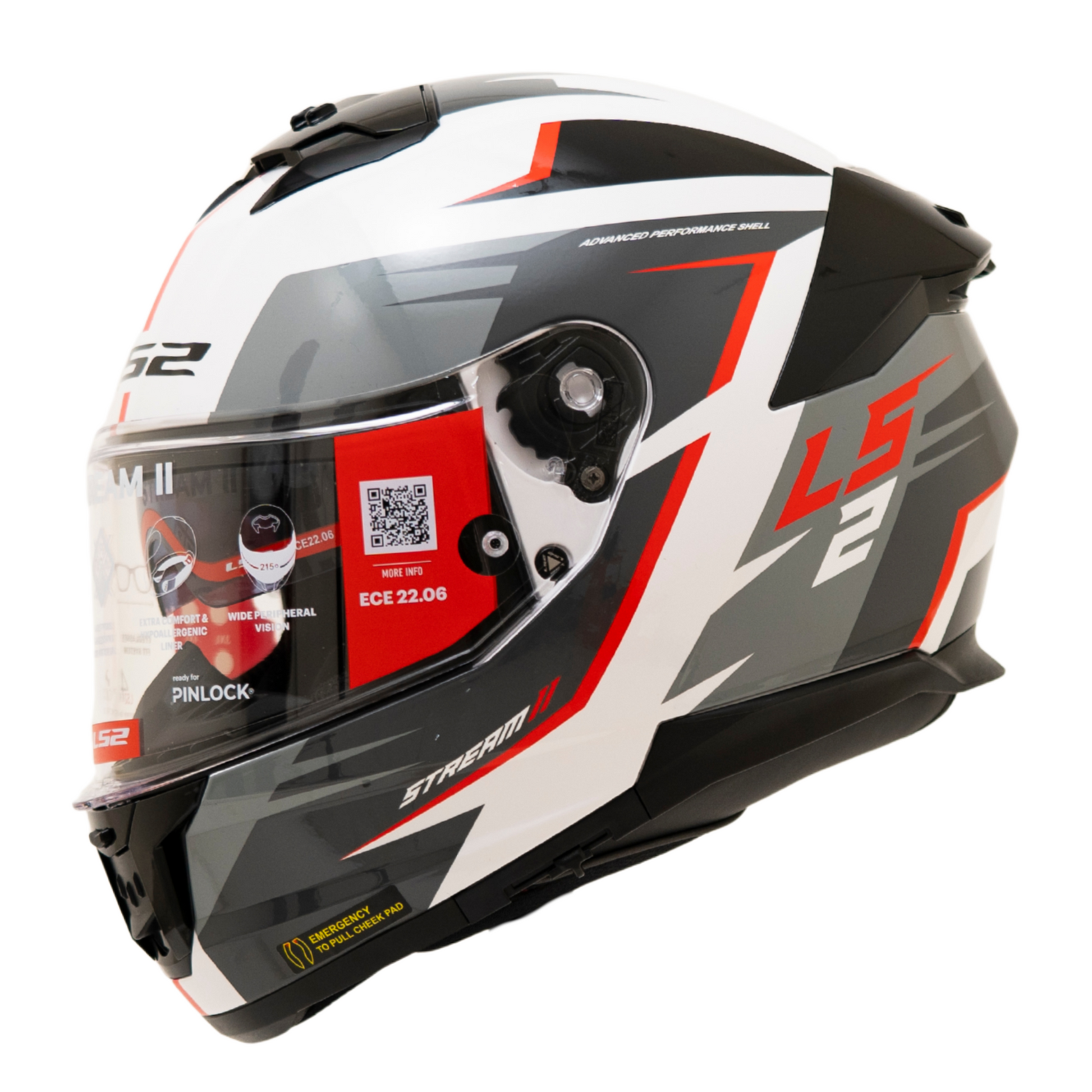 LS2 FF320 STREAM II METEOR WHITE RED – BikeFormers
