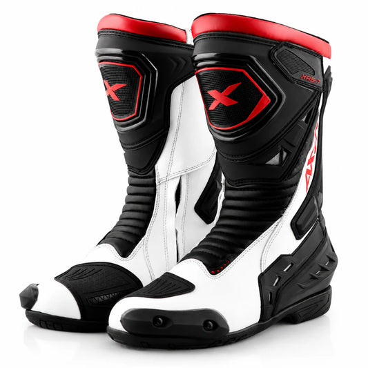AXOR SLIP STREAM PRO RIDING BOOTS- BLACK/WHITE/RED