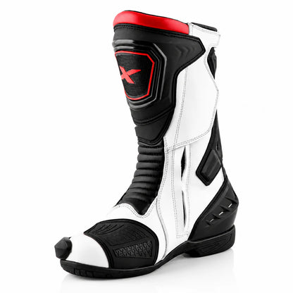 AXOR SLIP STREAM PRO RIDING BOOTS- BLACK/WHITE/RED