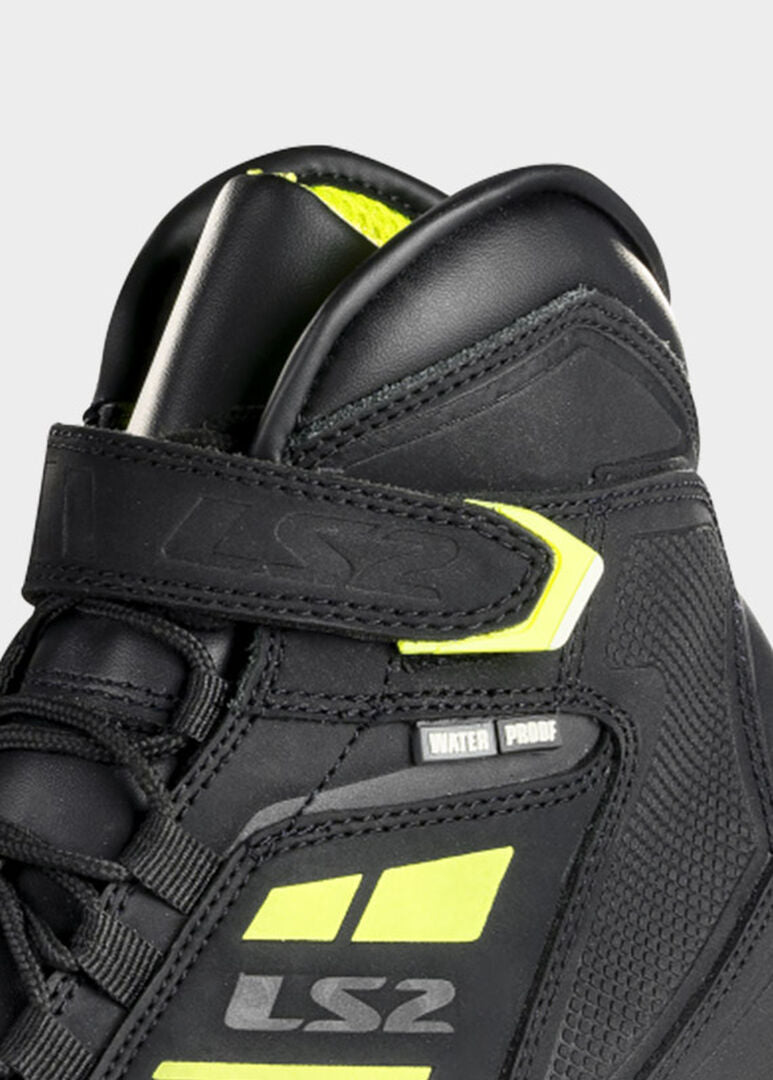 LS2 GARRA WATERPROOF BOOTS – BLACK / HI-VIZ YELLOW