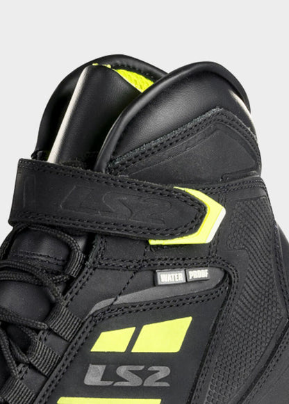 LS2 GARRA WATERPROOF BOOTS – BLACK / HI-VIZ YELLOW