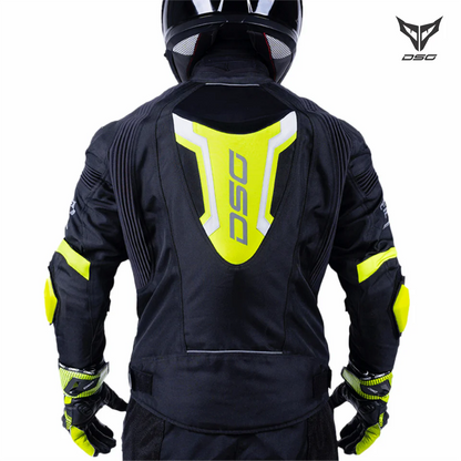 DSG RACE PRO V2 RIDING JACKET BLACK YELLOW FLUO