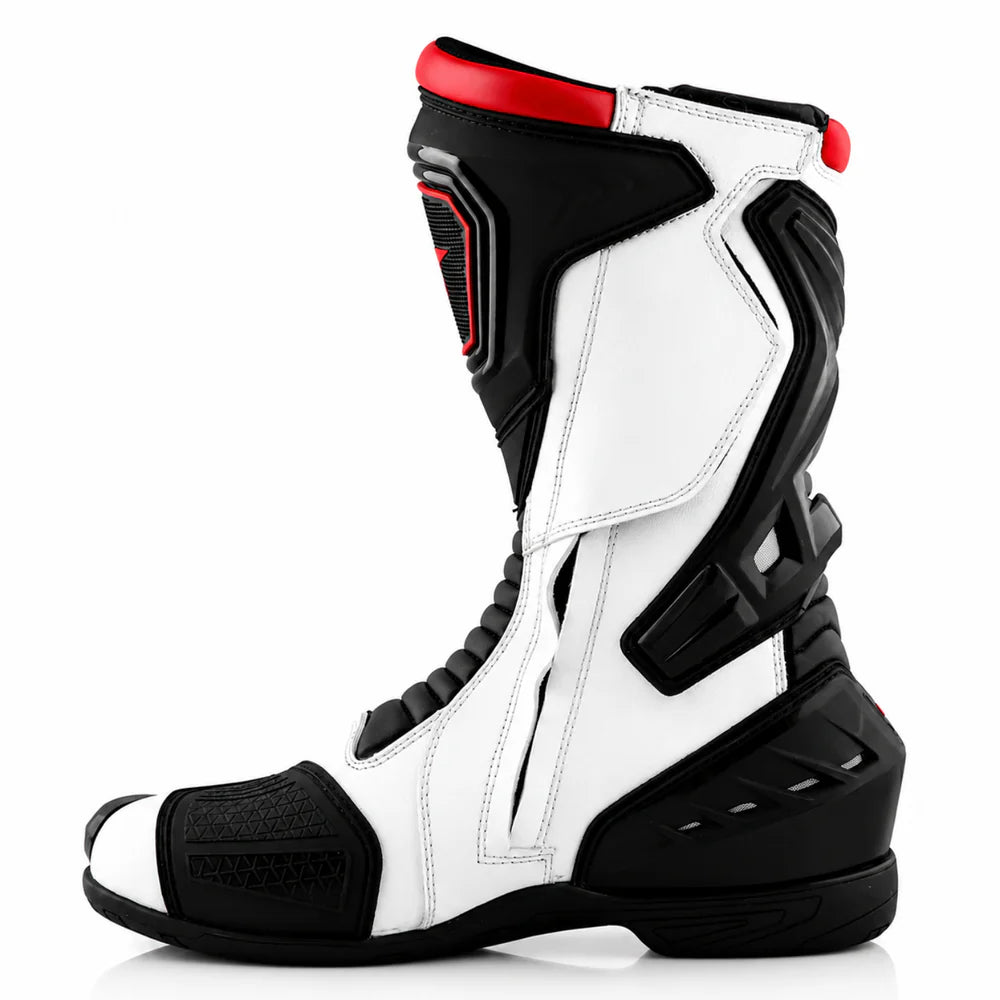 AXOR SLIP STREAM PRO RIDING BOOTS- BLACK/WHITE/RED