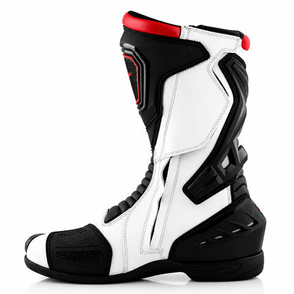 AXOR SLIP STREAM PRO RIDING BOOTS- BLACK/WHITE/RED