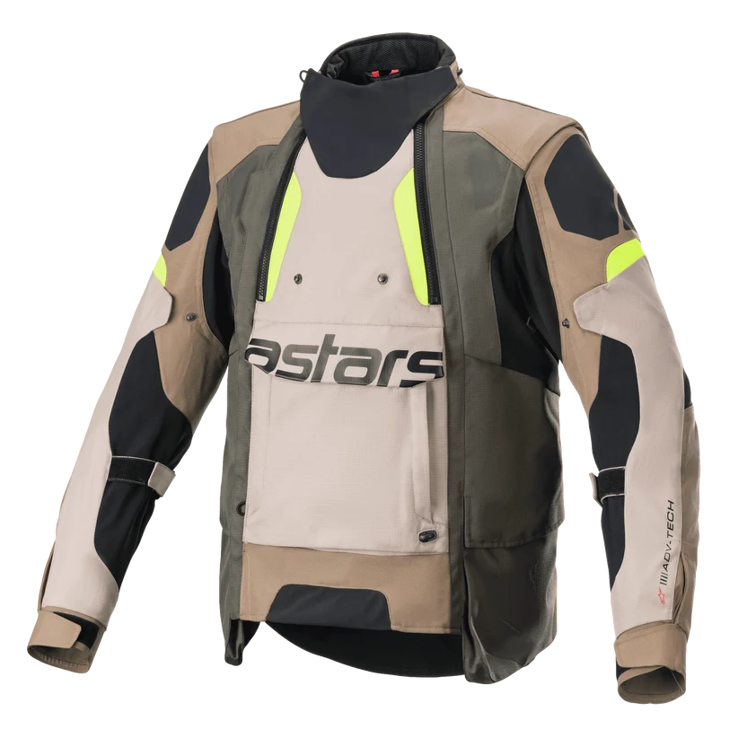 ALPINESTARS HALO DRYSTAR® JACKET- DARK KHAKI / SAND YELLOW FLUO