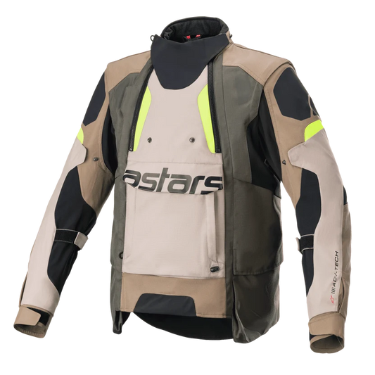 ALPINESTARS HALO DRYSTAR® JACKET- DARK KHAKI / SAND YELLOW FLUO