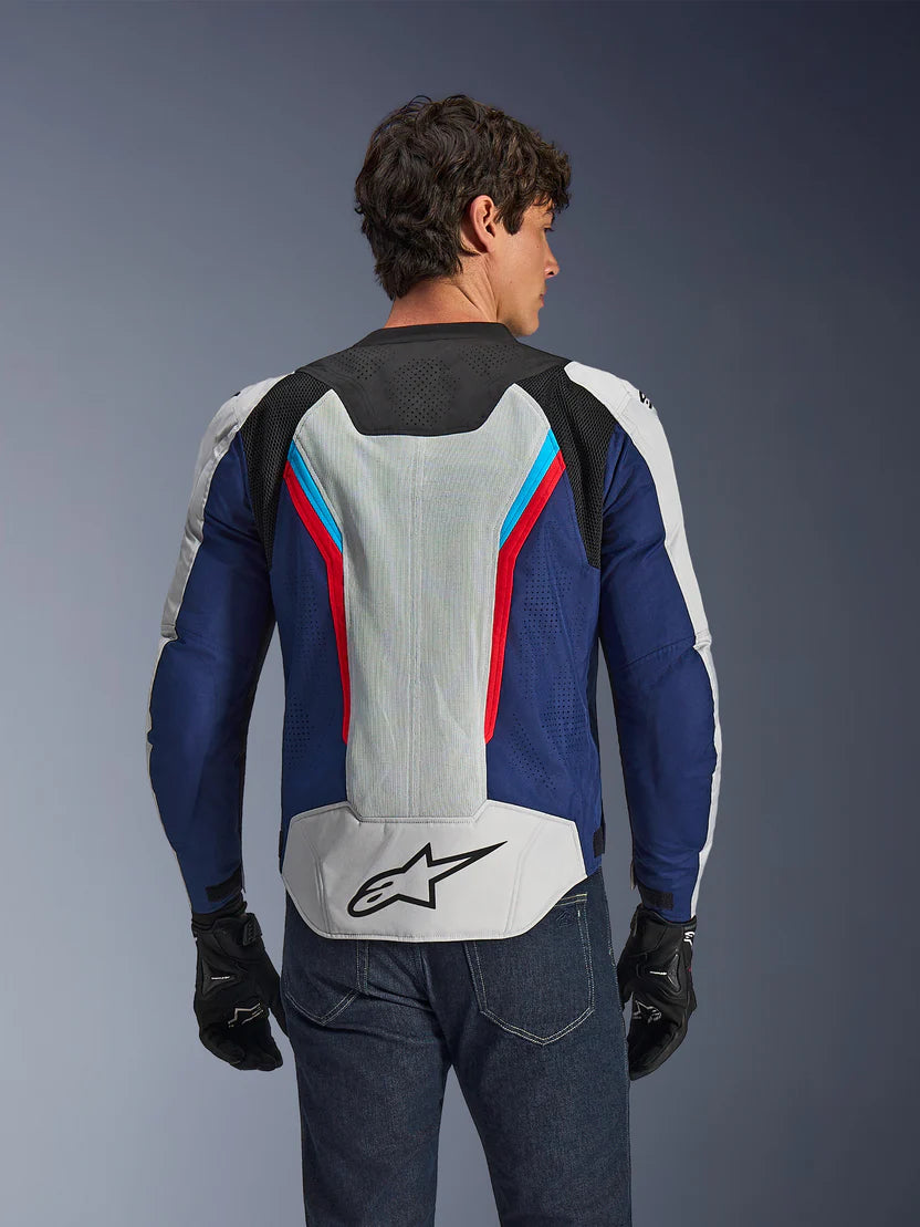 ALPINESTARS V3 AIR JACKET SILVER DEEP BLUE BRIGHT RED