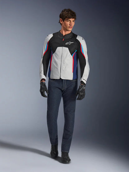 ALPINESTARS V3 AIR JACKET SILVER DEEP BLUE BRIGHT RED