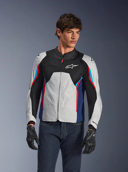 ALPINESTARS V3 AIR JACKET SILVER DEEP BLUE BRIGHT RED