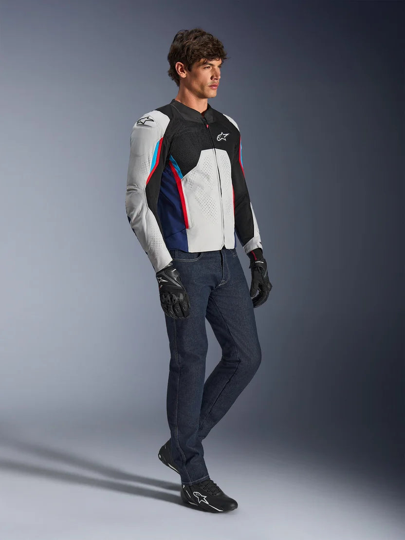 ALPINESTARS V3 AIR JACKET SILVER DEEP BLUE BRIGHT RED