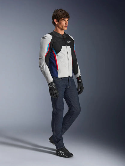 ALPINESTARS V3 AIR JACKET SILVER DEEP BLUE BRIGHT RED